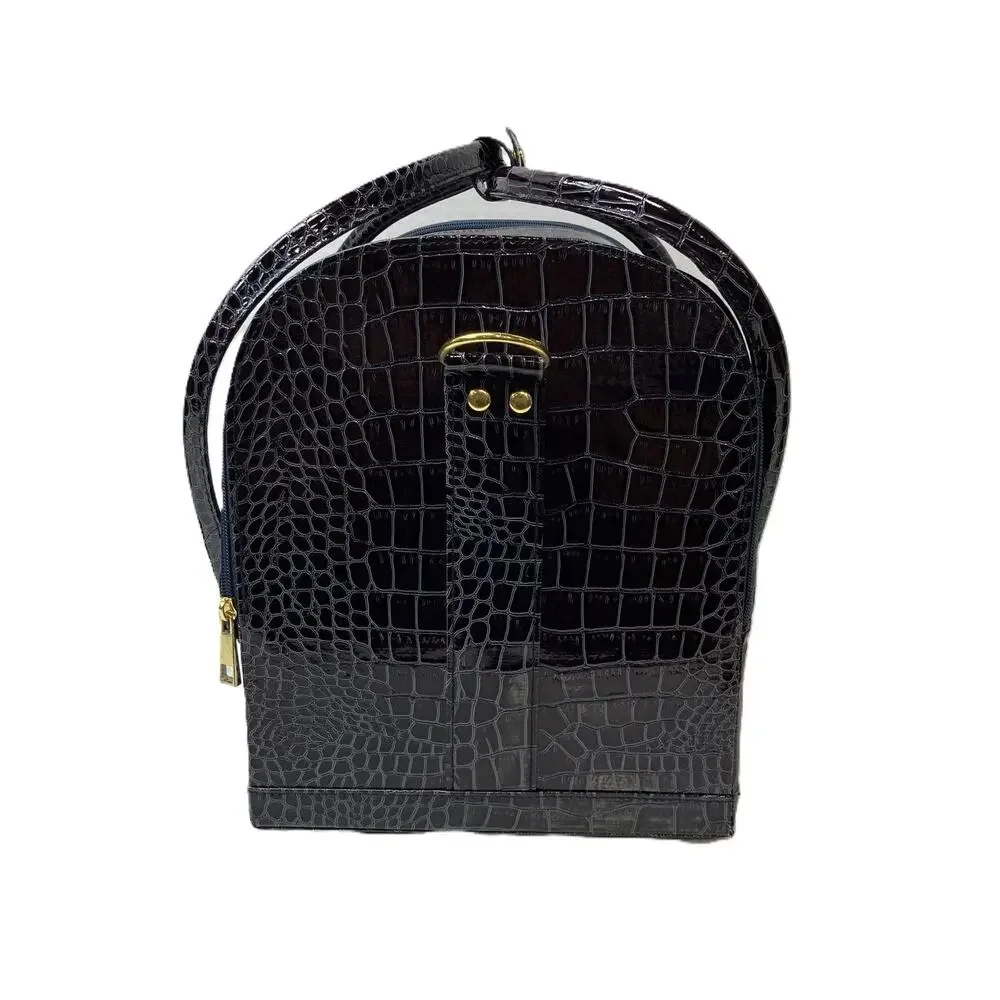 SeneGence Luxury Tiered Faux Croc Vegan Leather Travel Cosmetic Case